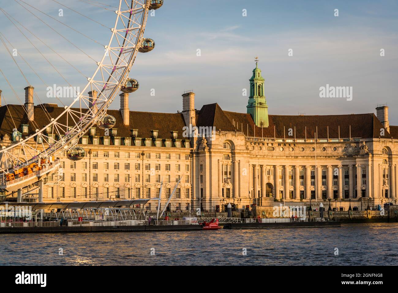 View of London Eye and County Hall, London, England, UK Stock Photo - Alamy