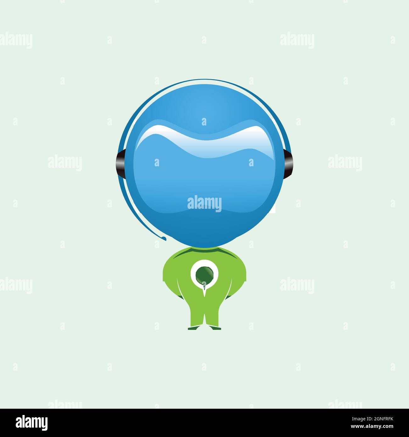 customer service robots logo icon cartoon flat concept vector graphic