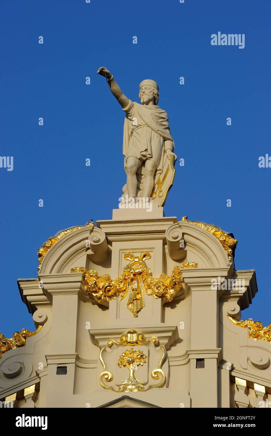 BELGIUM, TOWN OF BRUSSELS, DISTRICT OF CENTRE CALLED THE PENTAGON, GABLED FACADES OF THE GRAND PLACE Stock Photo