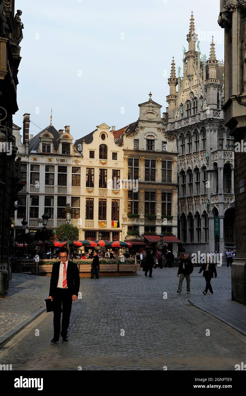 BELGIUM, TOWN OF BRUSSELS, DISTRICT OF CENTRE CALLED THE PENTAGON, GABLED FACADES OF THE GRAND PLACE Stock Photo