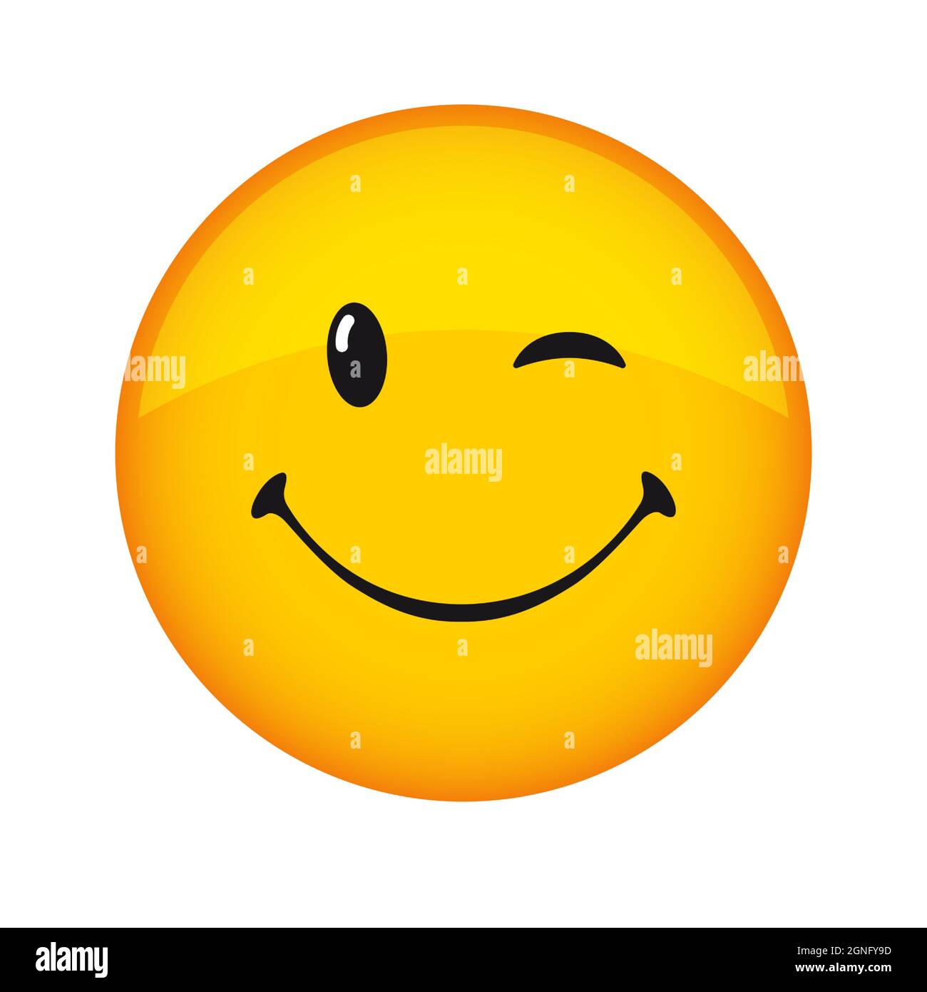 Creative smile icon, holiday 3D wink sign. Smiling emoticon vector logo. Happy World Smile Day, Happy Emoji Day, Fools Day congrats. Isolated abstract Stock Vector