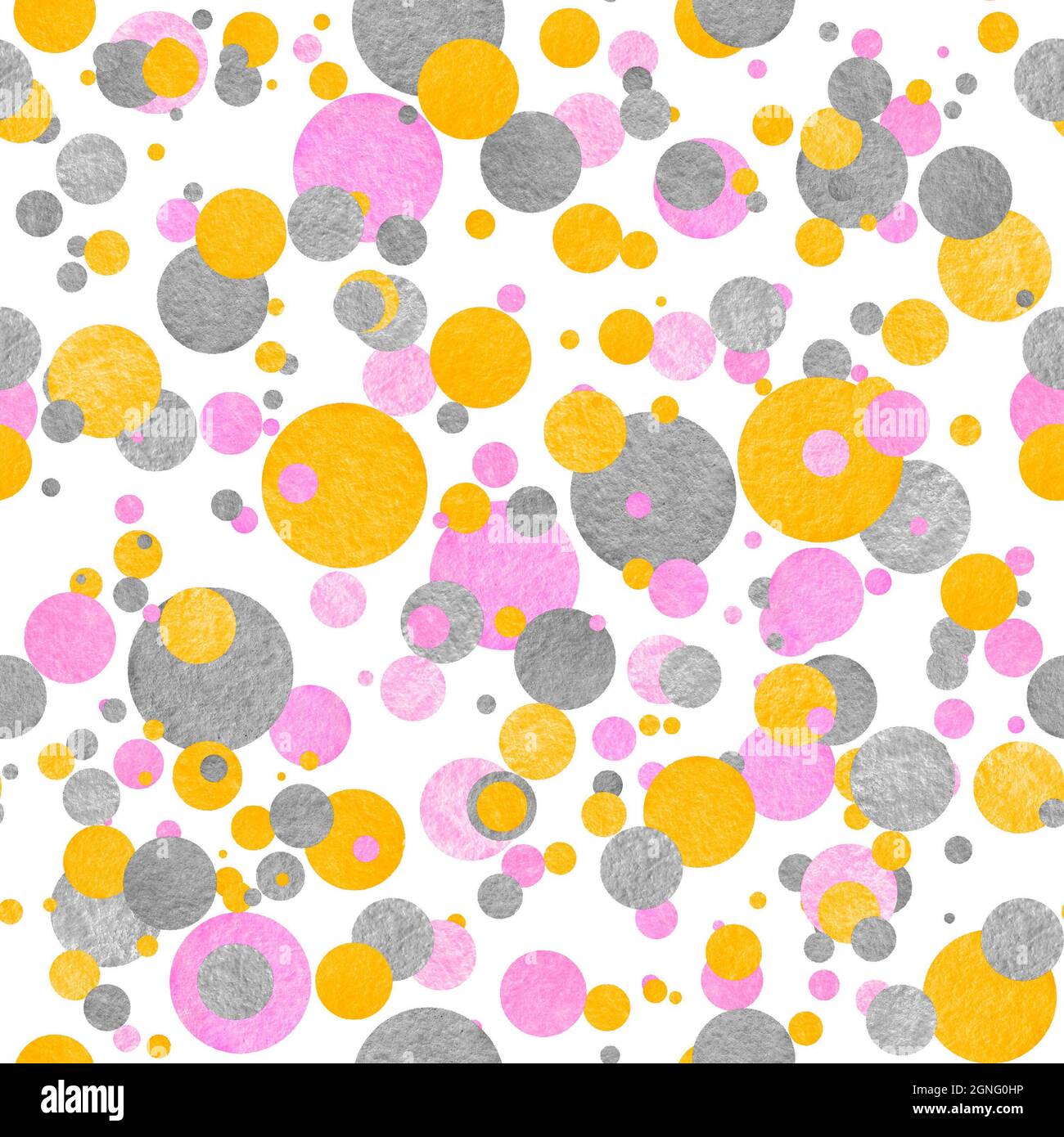 Seamless pattern of gray and yellow and pink ovals. Best for textile or children wallpaper. Fresh design Stock Photo
