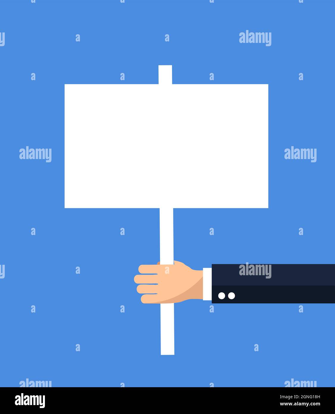 hand holding blank placard Stock Vector Image & Art - Alamy