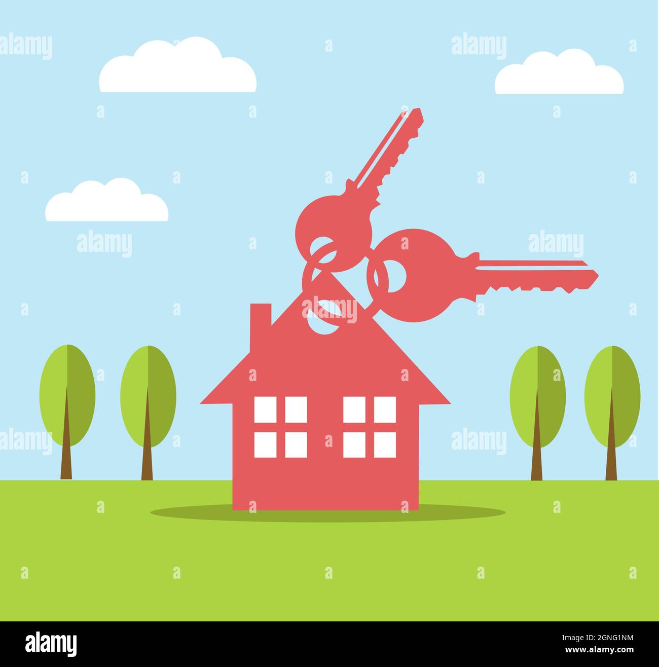 keys and house icons vector illustration Stock Vector