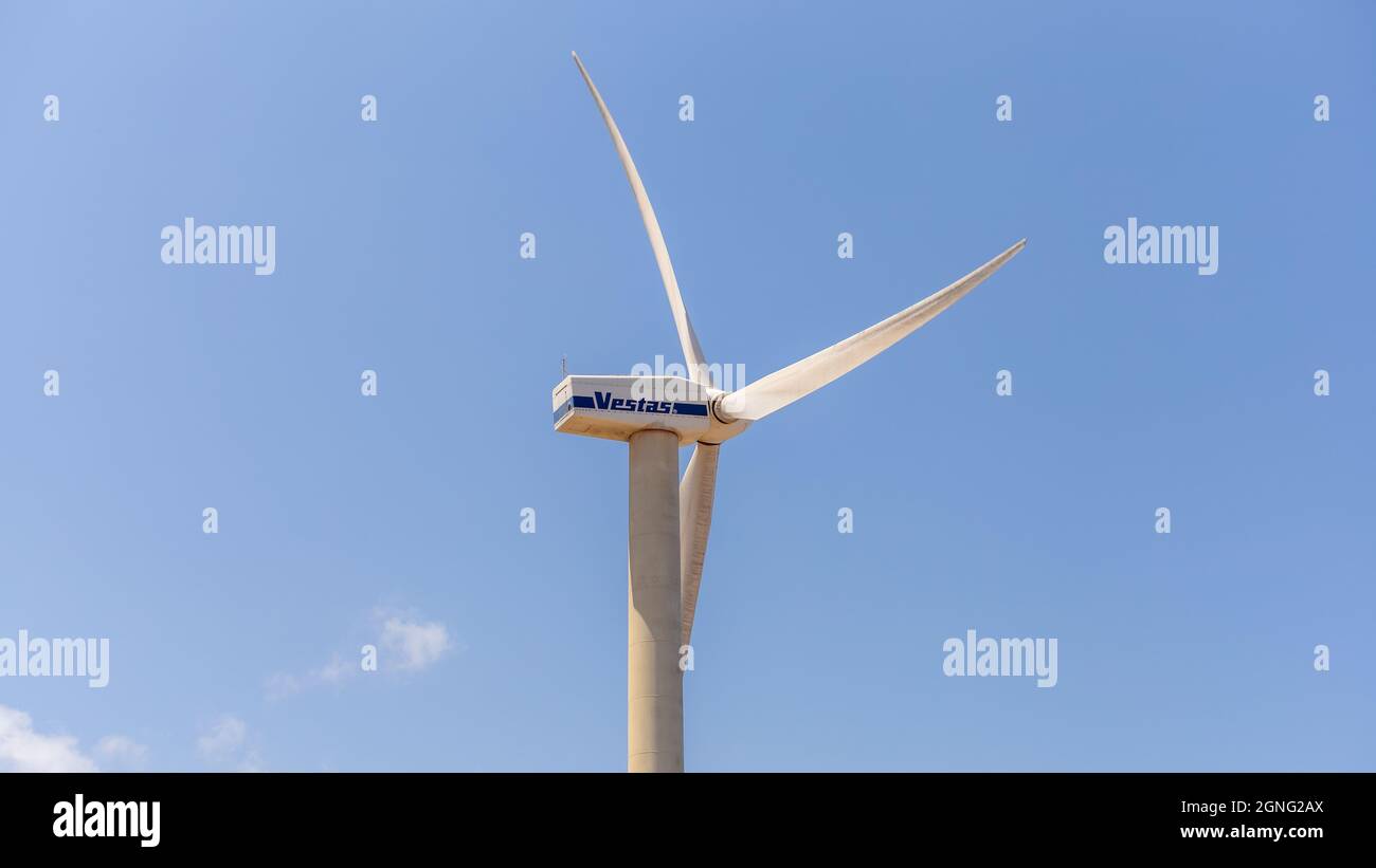 Crete, Greece - August 14, 2021 - Wind turbine from Vestas Wind Systems  Stock Photo - Alamy