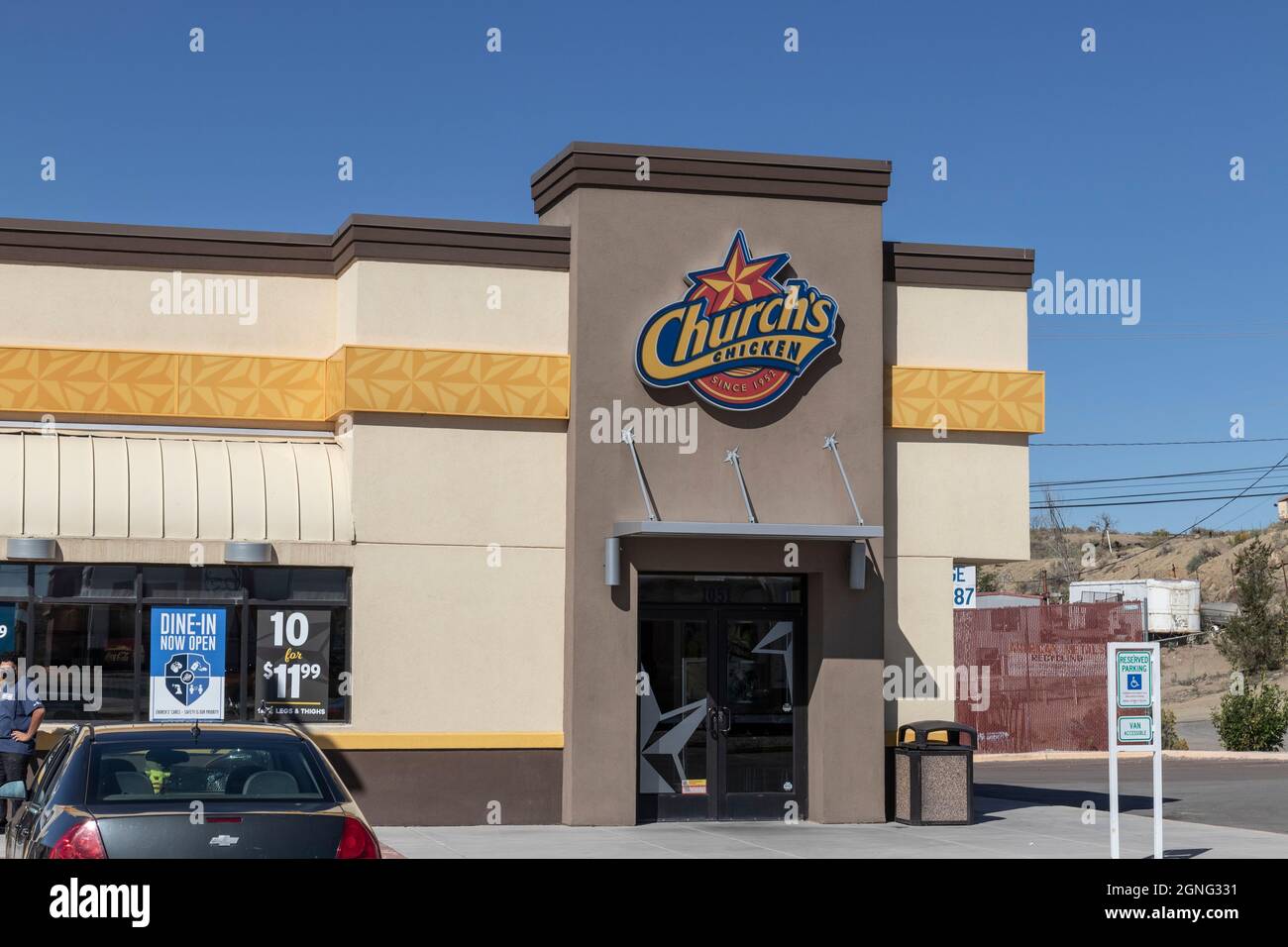 Gallup - Circa September 2021: Church's Chicken fast food restaurant. Church's Chicken has been serving fried chicken since 1952. Stock Photo