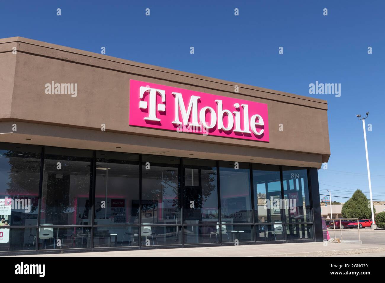 Gallup - Circa September 2021: T-Mobile Retail Wireless Store. T-Mobile has merged with Sprint to create a larger 5G internet and communications netwo Stock Photo