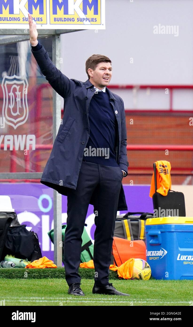 Rangers manager Steven Gerrard during the Scottish Premier League match ...