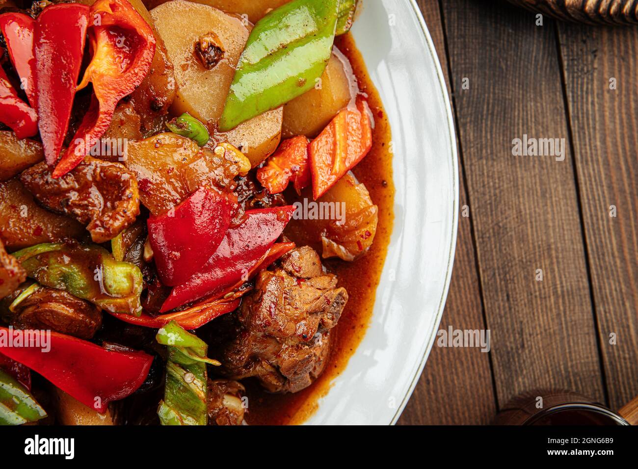Chinese dish dapanji with stew chicken and potato Stock Photo Alamy