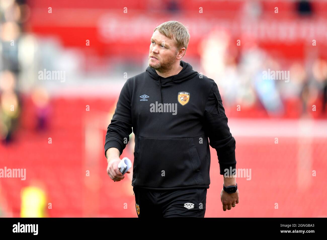 Hull City manager Grant McCann after the final whistle during the Sky Bet Championship match at the bet365 Stadium, Stoke. Picture date: Saturday September 25, 2021. Stock Photo