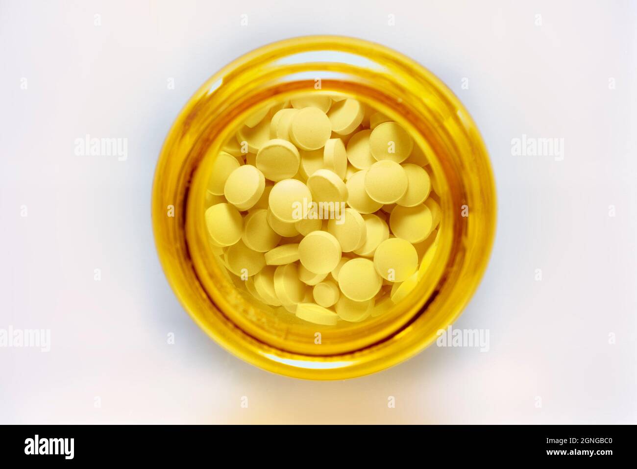 25 microgram tablets of cholecalciferol or vitamin D3. Stock Photo