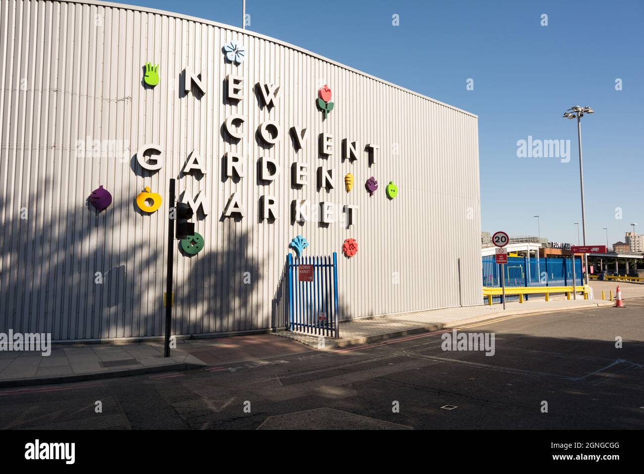 Decorative signage outside The New Covent Garden Market at Nine Elms