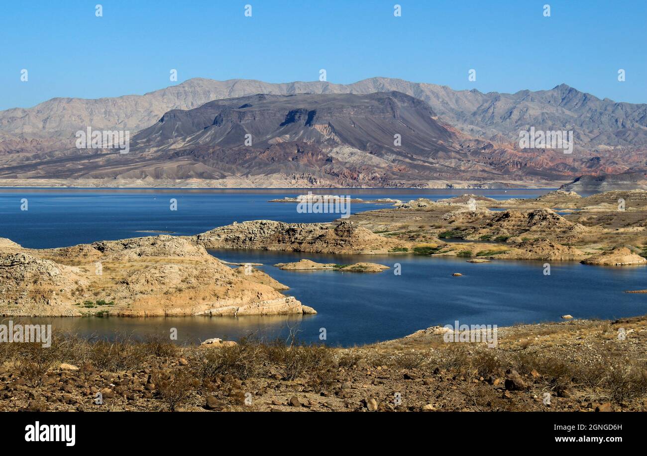 View of Lake Mead, Nevada, Showing Low Water Levels Due to Drought