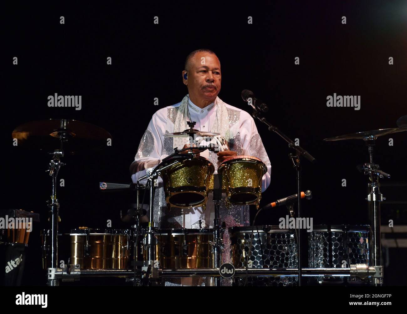 September 24, 2021, Portsmouth, Virginia, USA: RALPH JOHNSON of EARTH WIND & FIRE, true legends, Grammy winners, rock and roll hall of fame, AMA and a pile more of awards bring their unique sound  to the Atlantic  Union Bank Pavilion in Portsmouth, Virginia on 24 September 2021.Â© Jeff Moore 2021. (Credit Image: © Jeff Moore/ZUMA Press Wire) Stock Photo