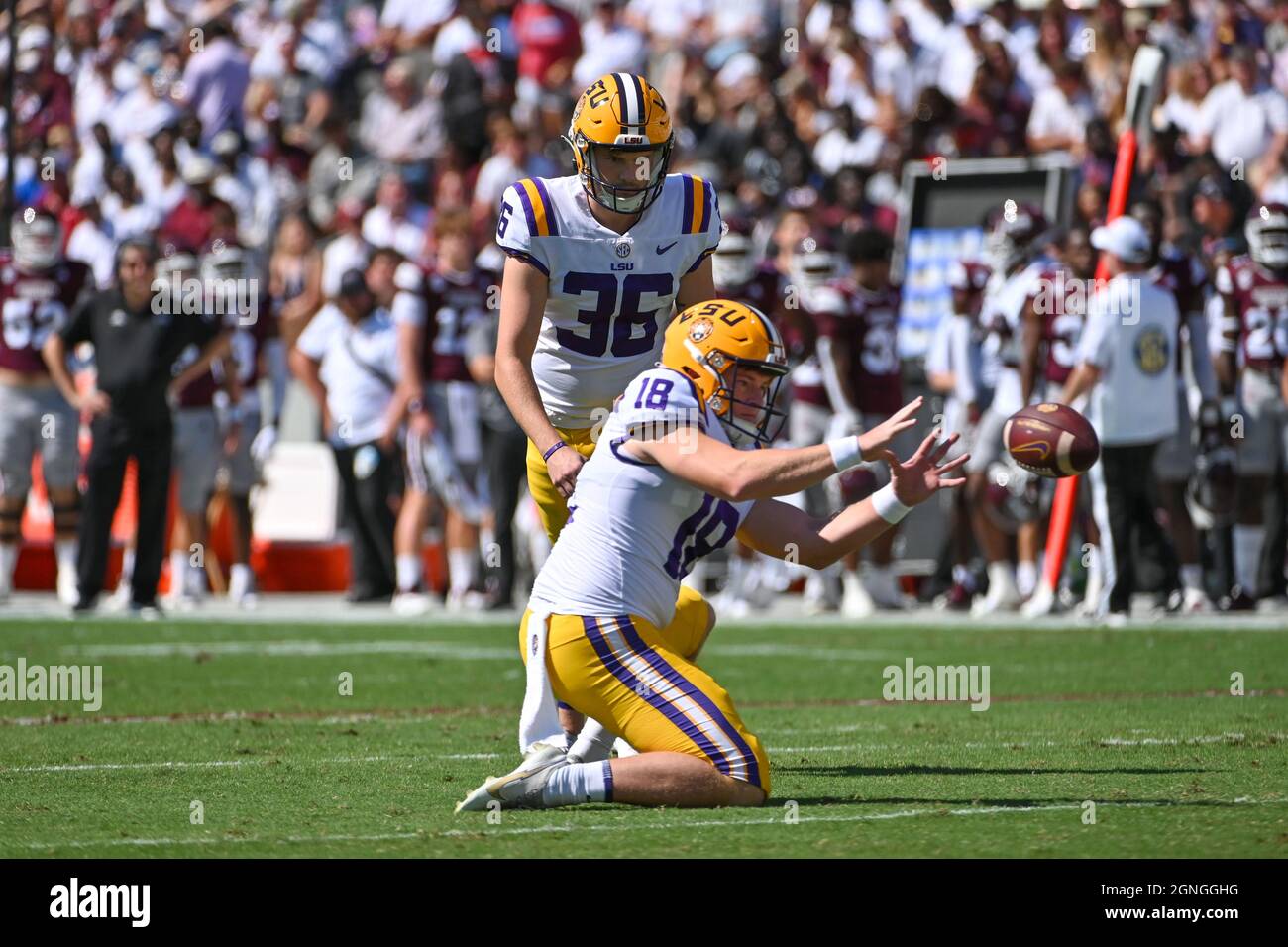 American football field goal kick 2021 hires stock photography and