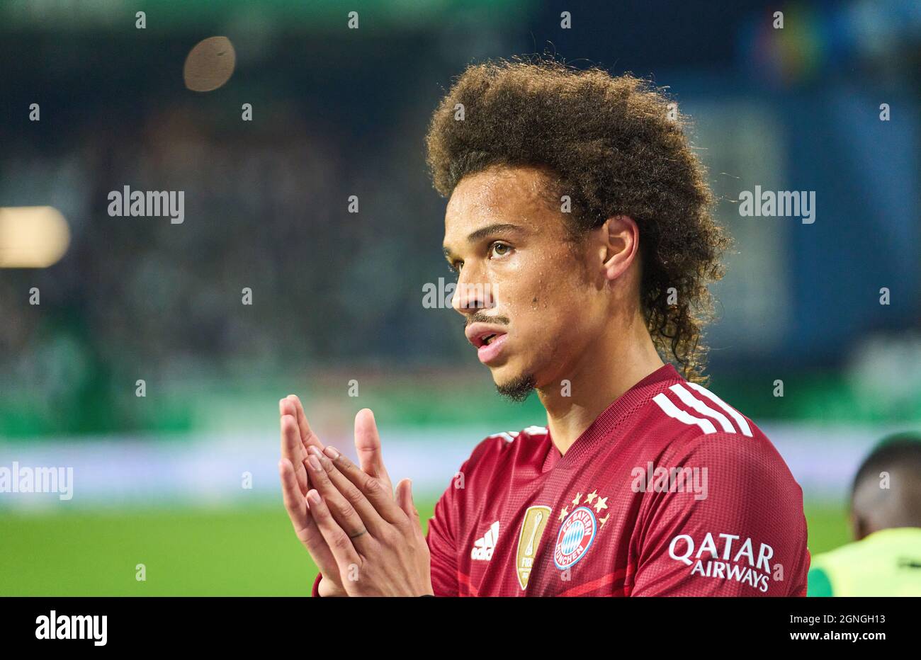 Leroy SANE, FCB 10  in the match SpVgg GREUTHER FÜRTH - FC BAYERN MUENCHEN 1-3 1.German Football League on September 24, 2021 in Fuerth, Germany. Season 2021/2022, matchday 7, 1.Bundesliga, FCB, München, 7.Spieltag. © Peter Schatz / Alamy Live News    - DFL REGULATIONS PROHIBIT ANY USE OF PHOTOGRAPHS as IMAGE SEQUENCES and/or QUASI-VIDEO - Stock Photo