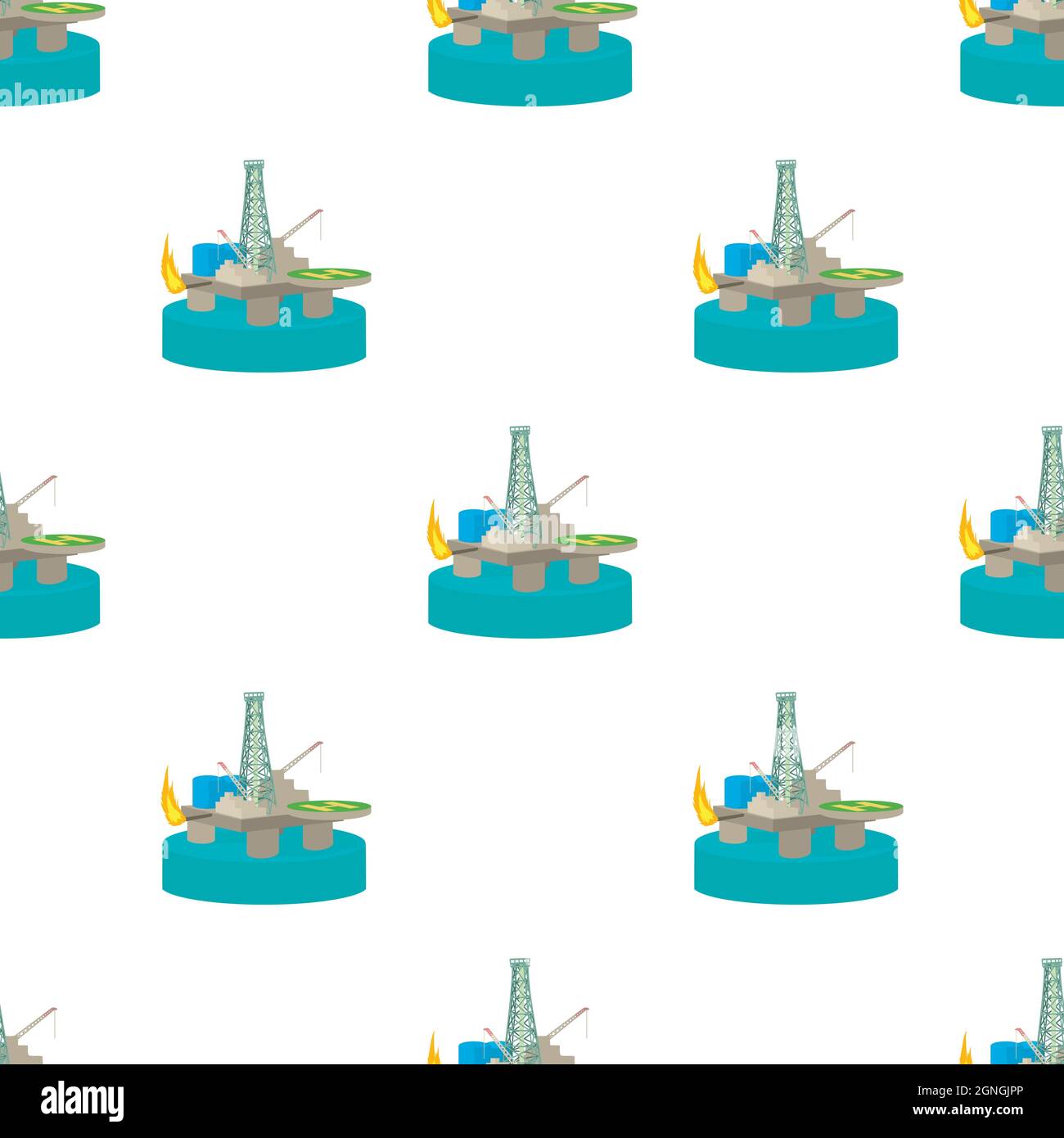 Oil platform pattern seamless background texture repeat wallpaper geometric vector Stock Vector