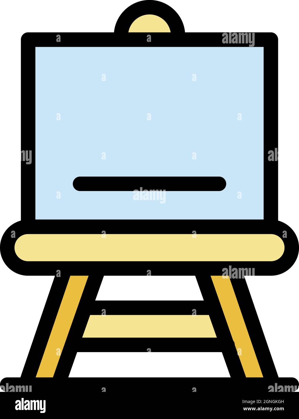 Artist easel icon. Outline artist easel vector icon color flat isolated