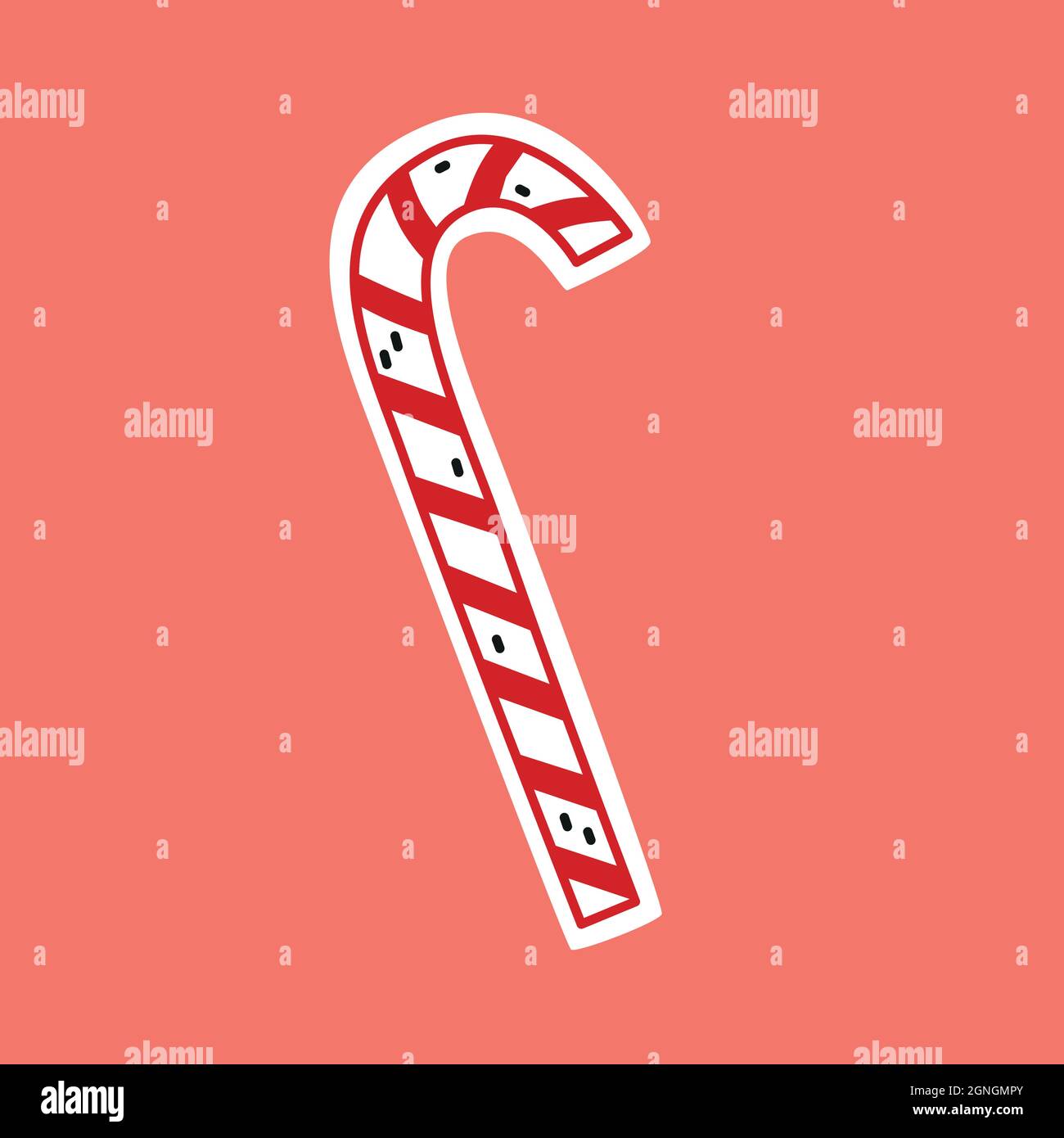 Christmas candy cane. Vector decorative element Stock Vector