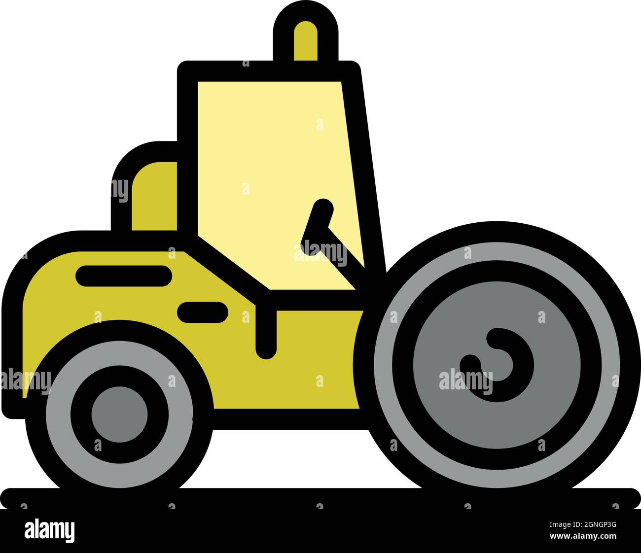 Road roller vehicle icon. Outline road roller vehicle vector icon color ...