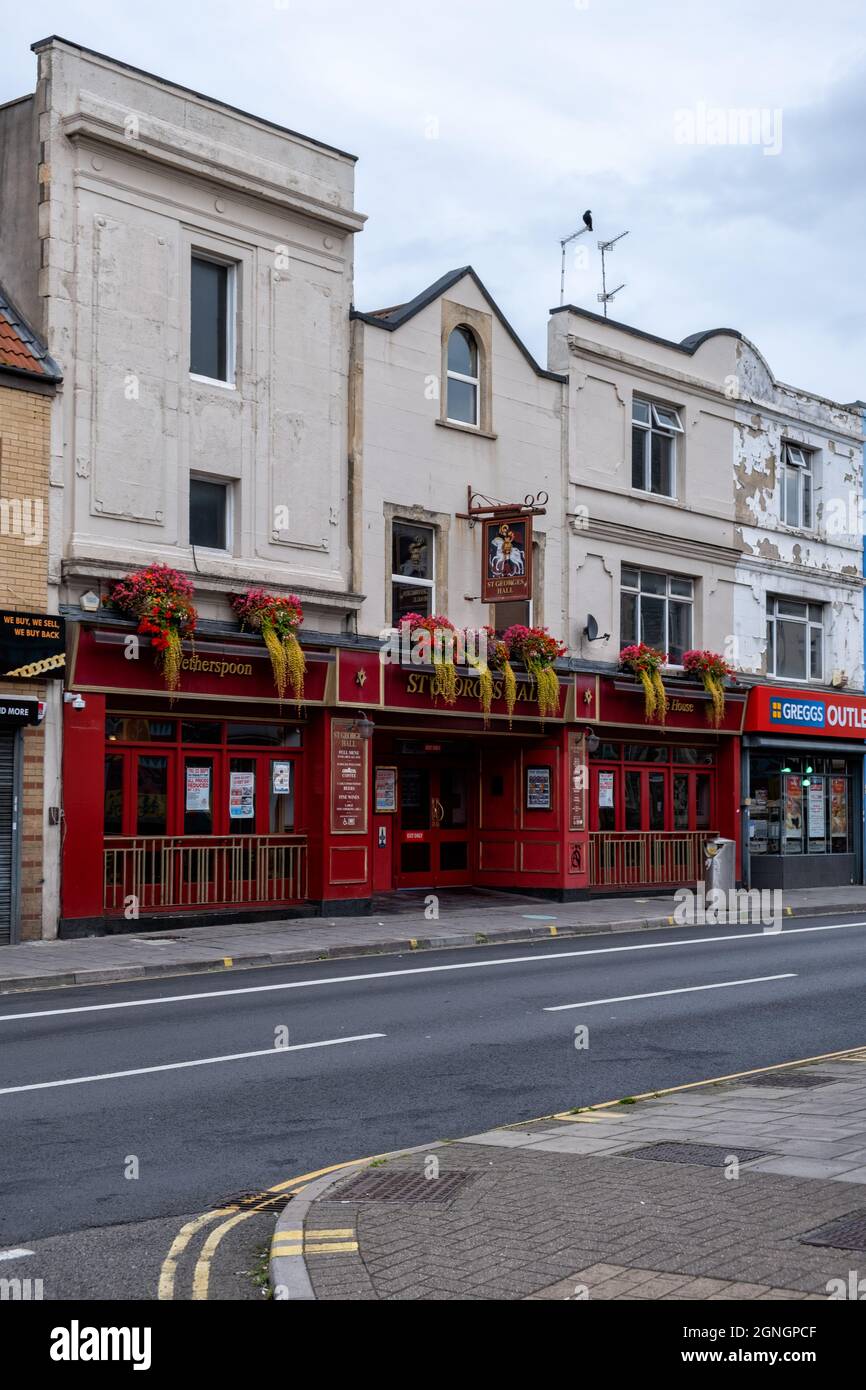 The exterior of St Hall JD Wetherspoon. 203 Church Rd