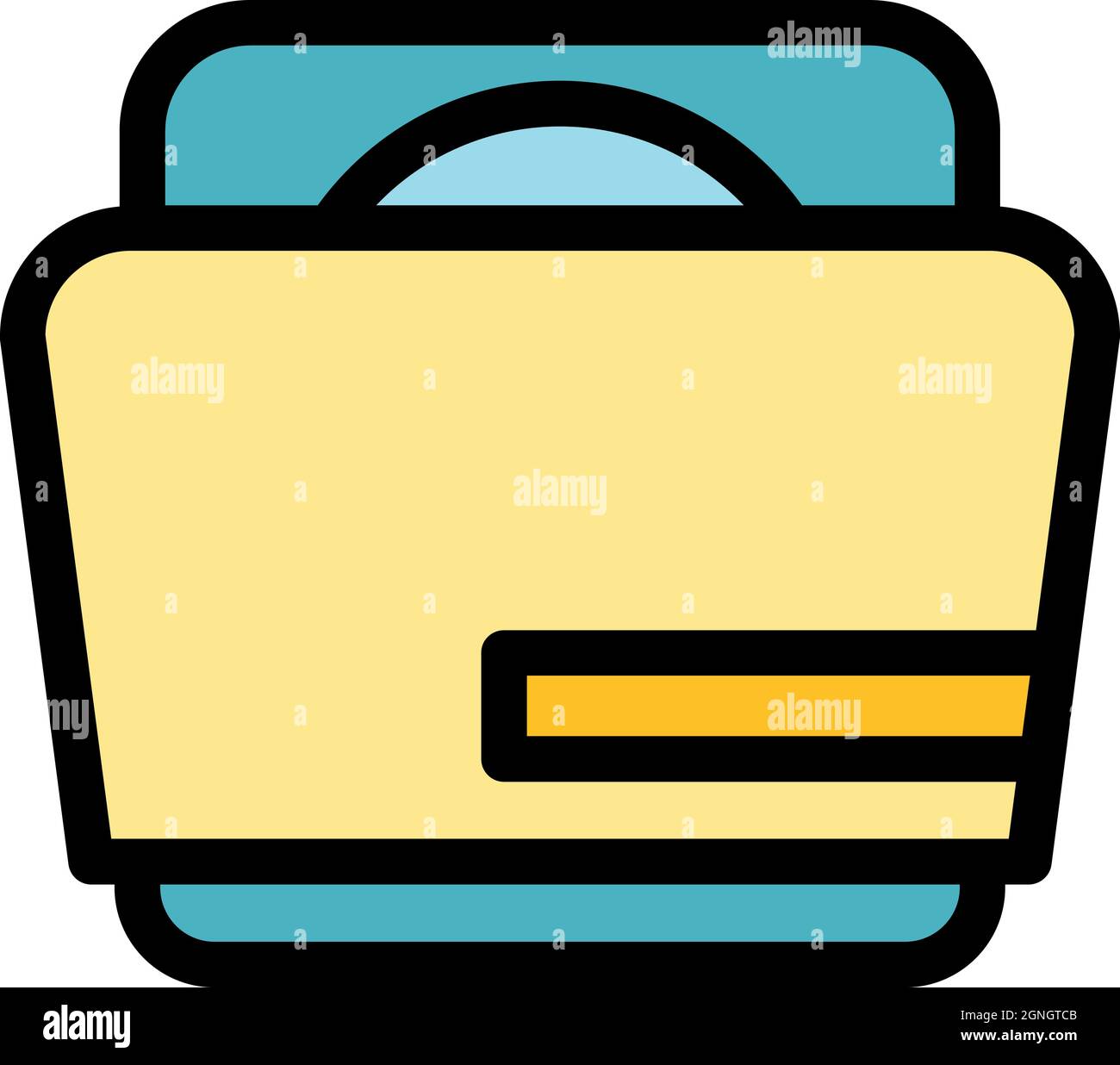 Audio folder icon. Outline audio folder vector icon color flat isolated ...