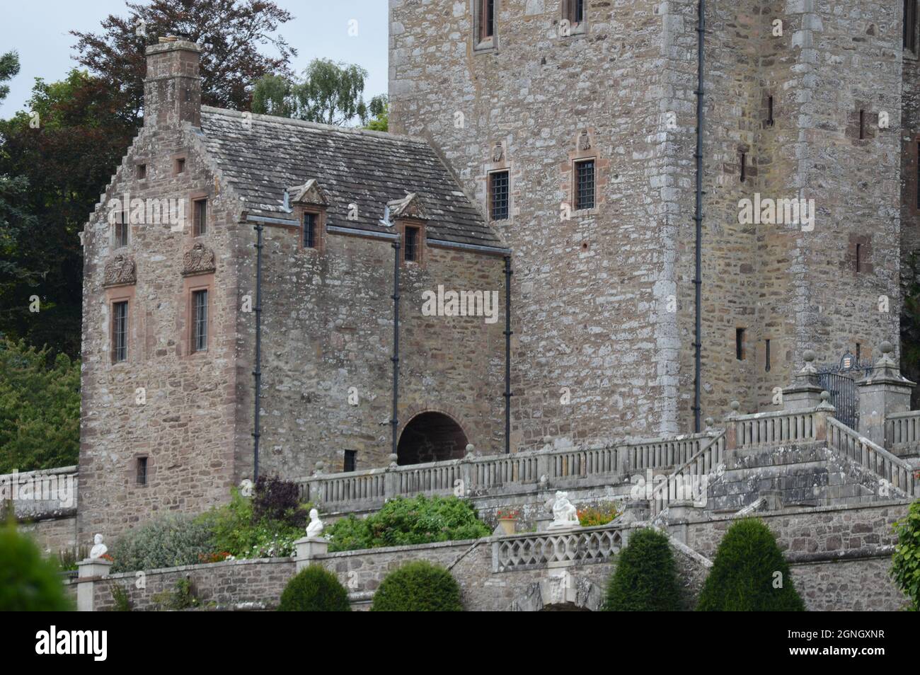 15th centrury Tower House of Drummond Castle, Crieff, Perthshire, 2021 Stock Photo