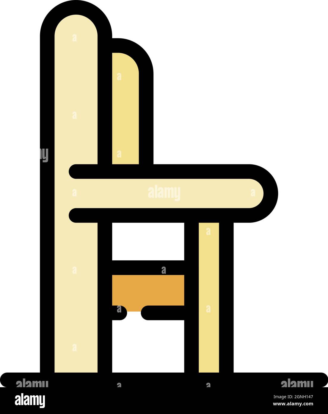 Feeding chair icon. Outline feeding chair vector icon color flat ...