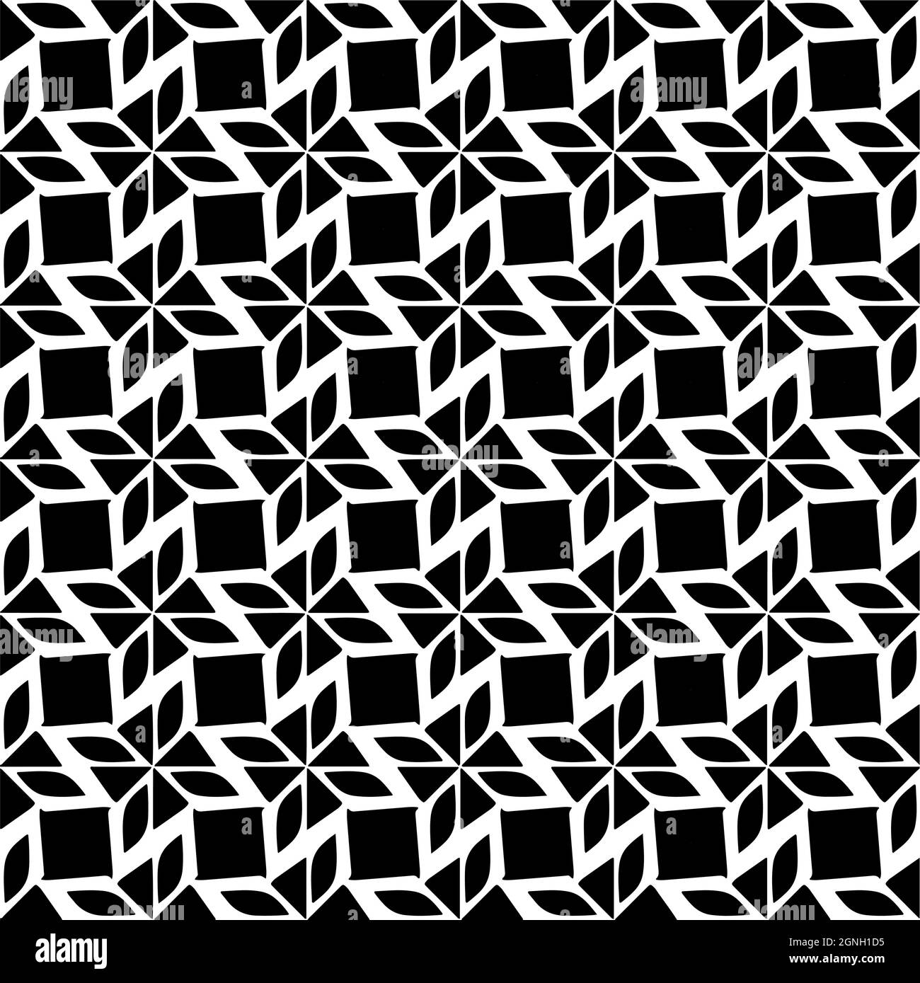 Seamless vector pattern in geometric ornamental style. Black and white ...