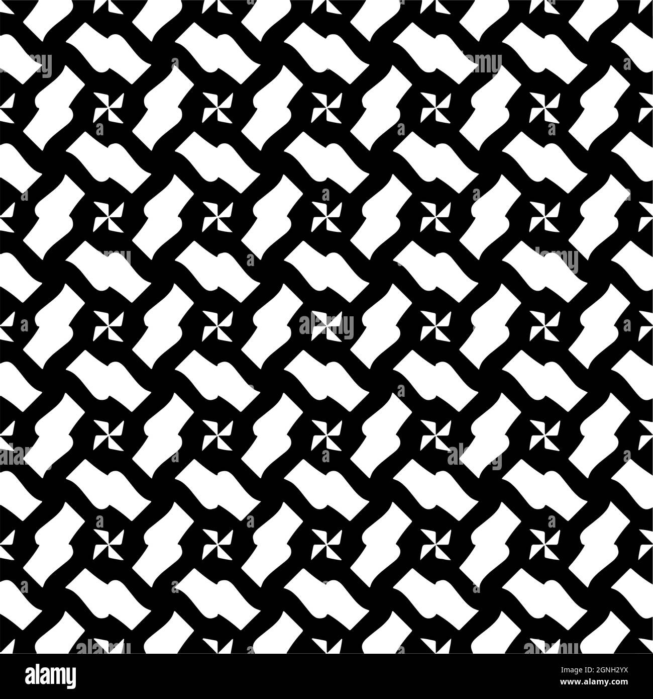 Seamless vector pattern in geometric ornamental style. Black and white ...