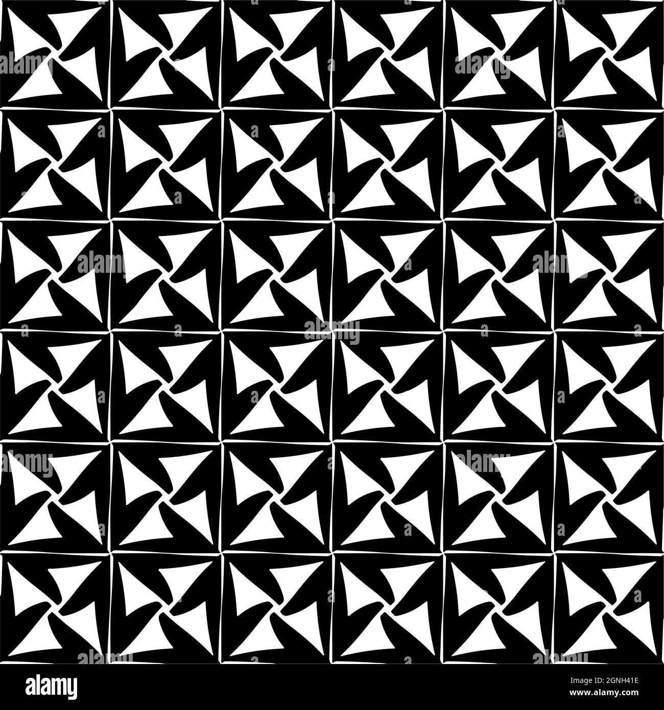 Seamless vector pattern in geometric ornamental style. Black and white ...