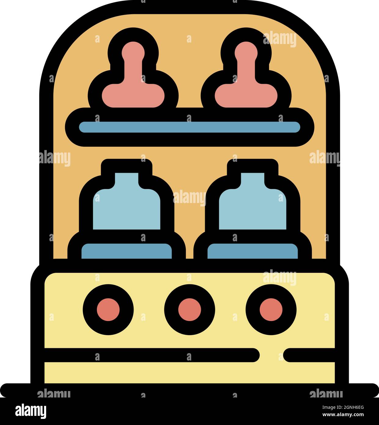 Sterilizing bottle machine icon. Outline sterilizing bottle machine vector icon color flat isolated Stock Vector