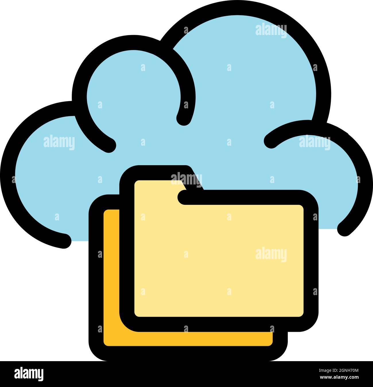 Folder server data icon. Outline folder server data vector icon color ...