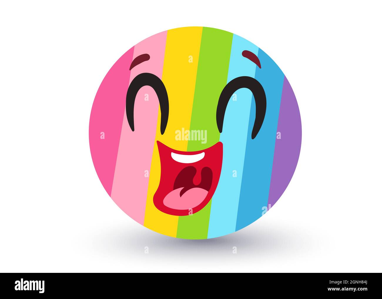 Vector rainbow emoji. Funny rainbow emoji in kawaii style. Vector smile like rainbow. Stock Vector