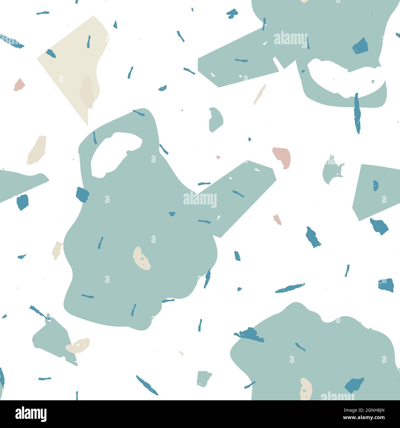 Terrazzo seamless pattern. Blue classic flooring texture. Terrazzo ...