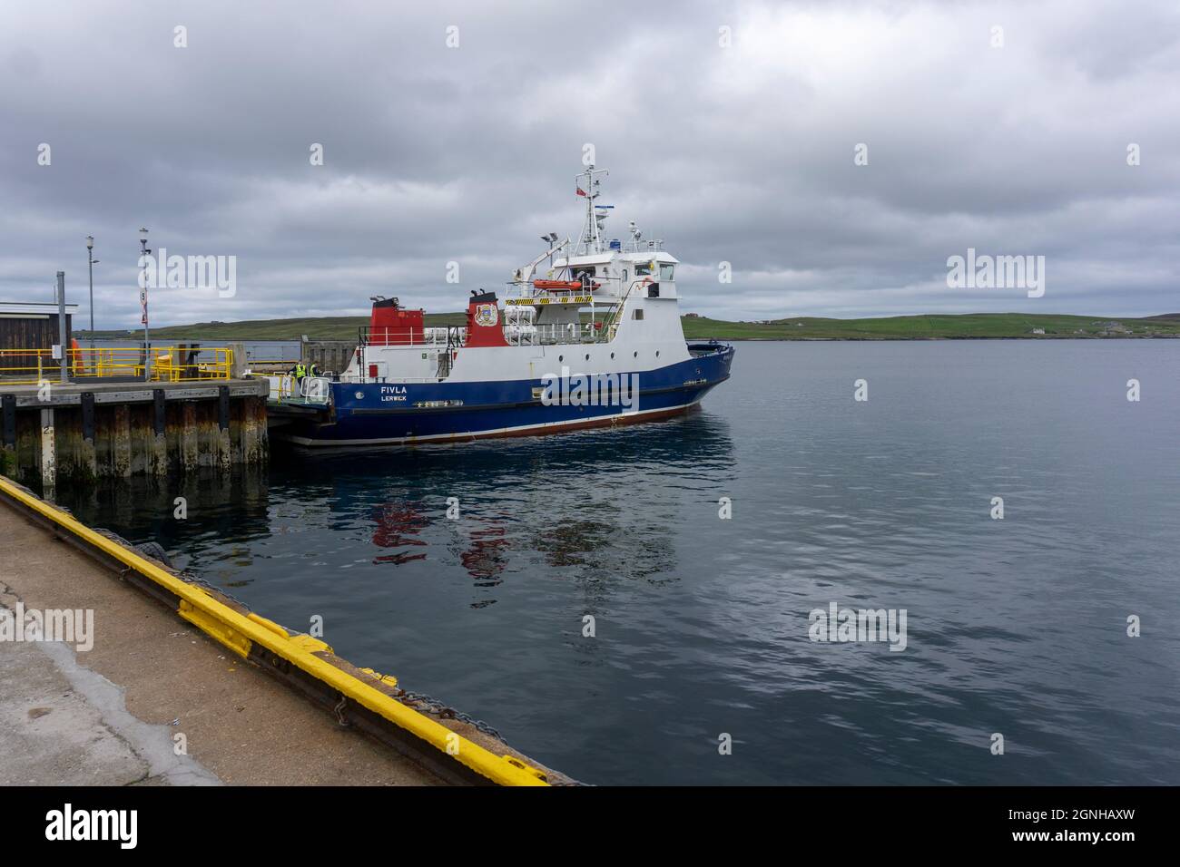 MV Fivla, the Lerwick to Bressay ferry, Shetland Islands, Scotland, UK Stock Photo