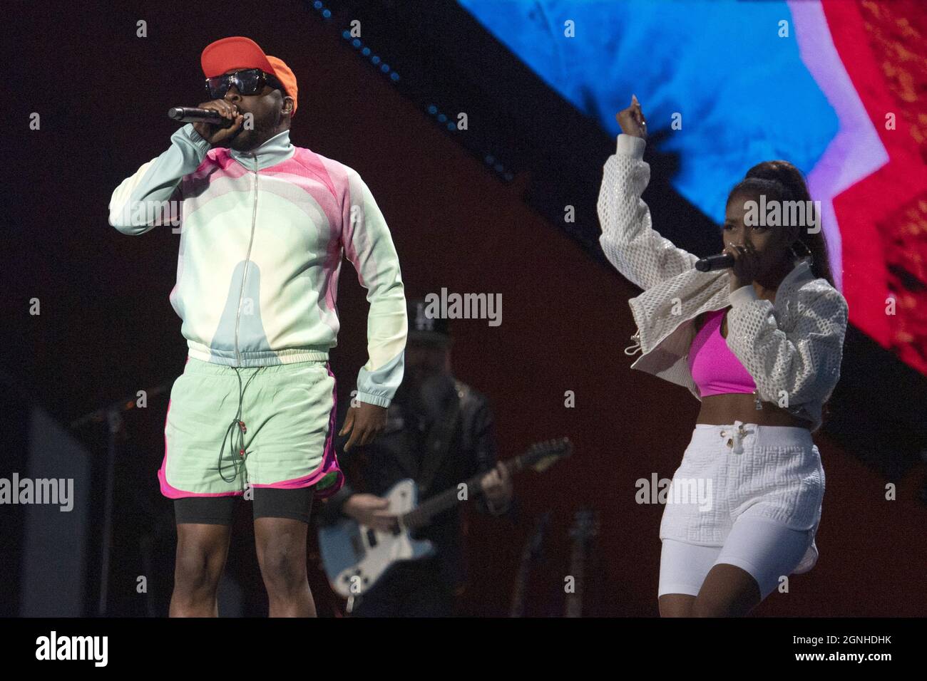 Will.I.am and Jessica Reynoso aka J. Rey Soul singers of The BlackEyed