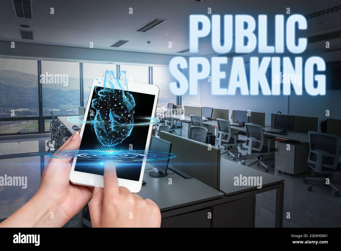 Text sign showing Public Speaking. Business idea talking showing stage