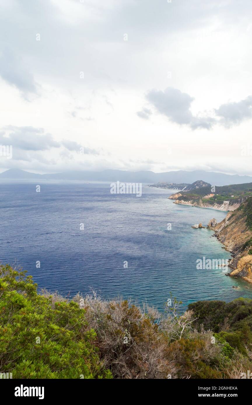 Isola d'Elba, Tuscany, Italy, landscape view from Monte Enfola Stock ...