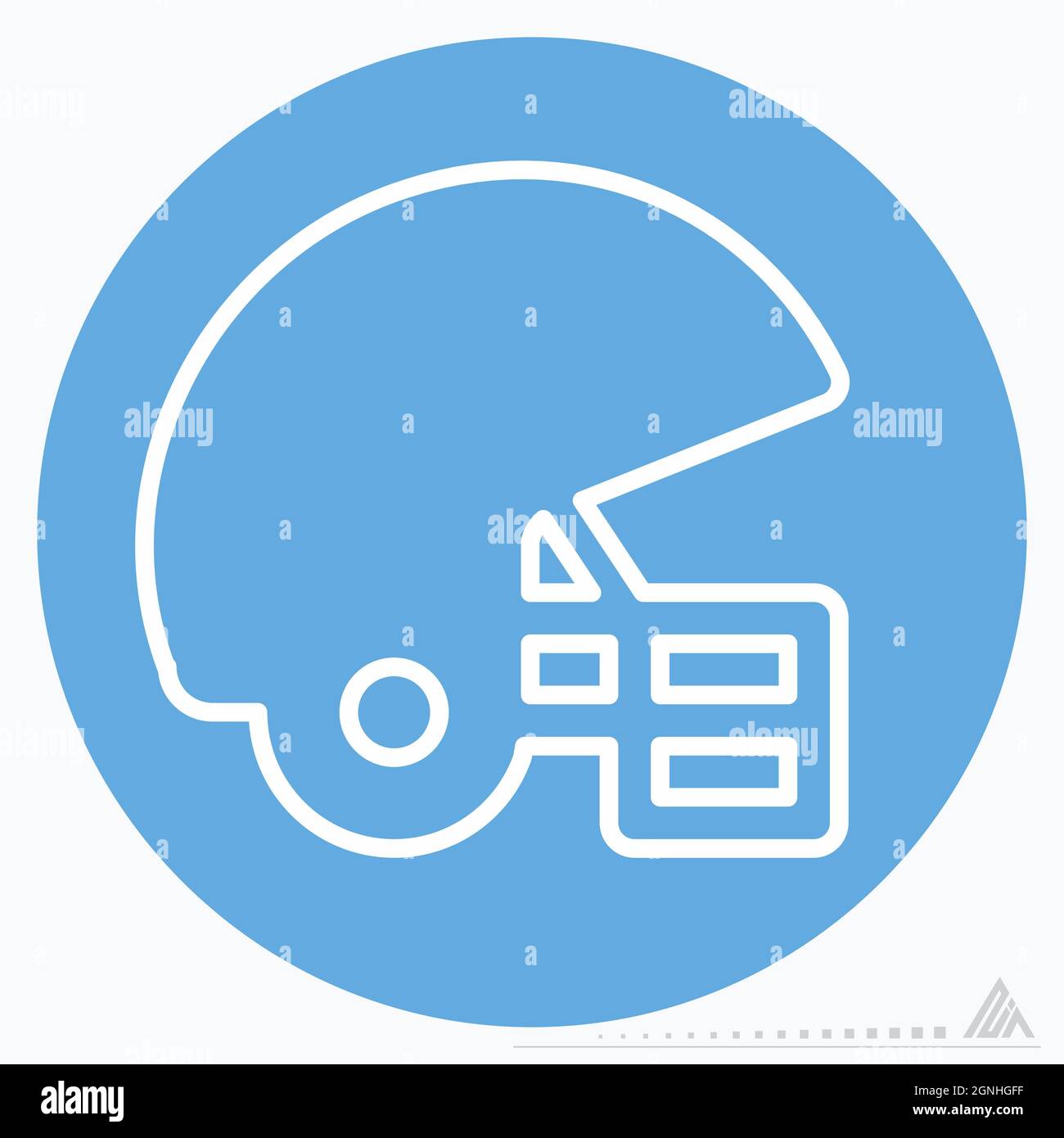Icon Hockey Helmet Blue Eyes Style Simple illustration, Editable
