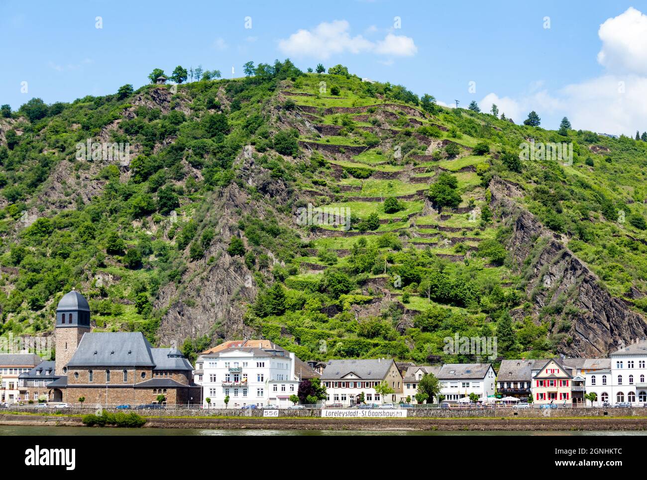 sights along the Rhine River, culturally and historically one of the great rivers of the continent and among the most important arteries of industrial Stock Photo