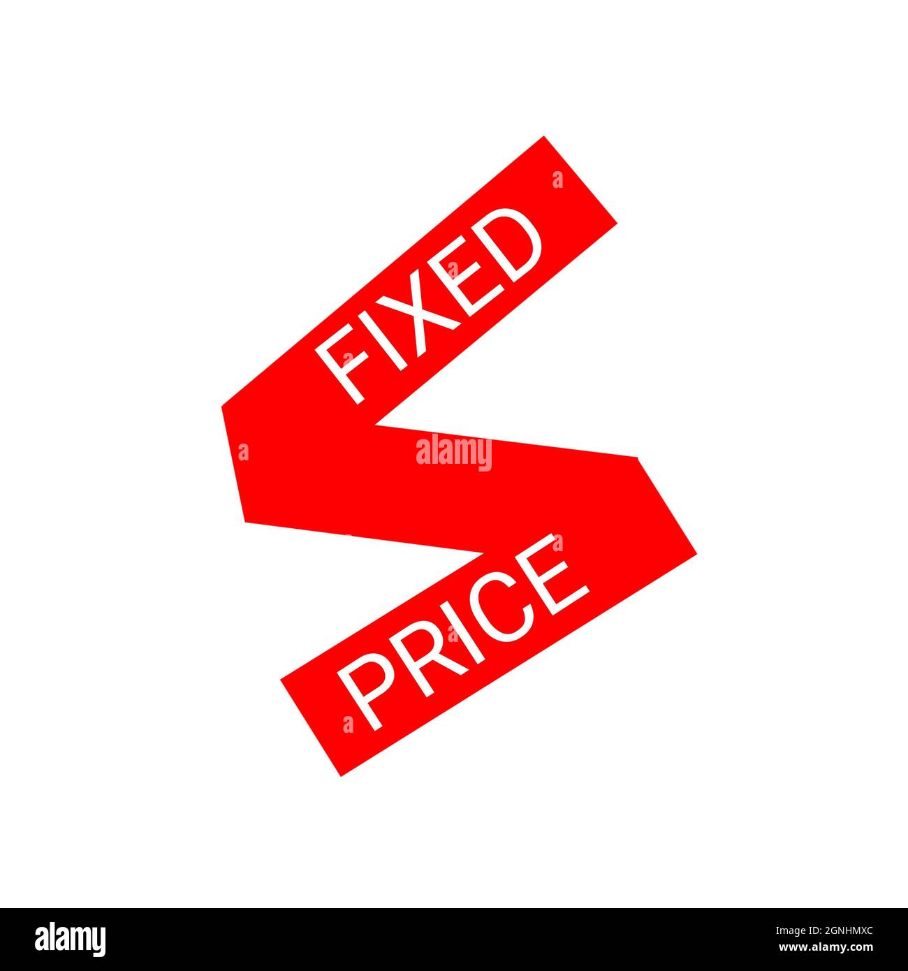 Fixed price sale icon sticker white background Stock Photo