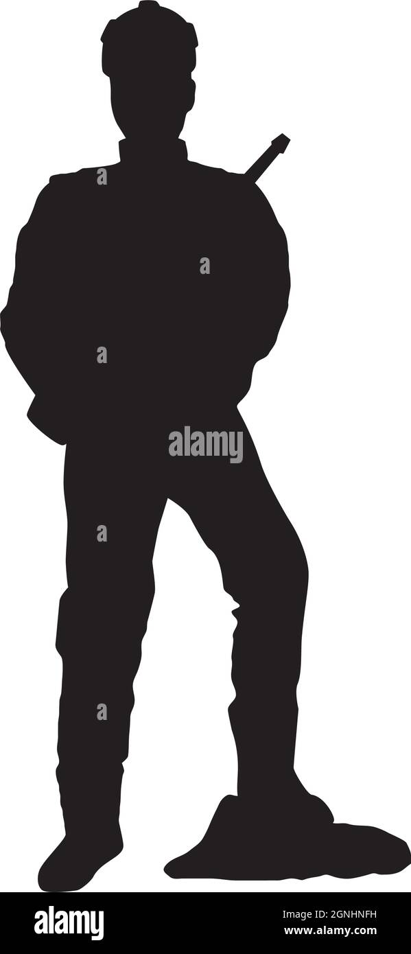 military standing with rifle Stock Vector Image & Art - Alamy