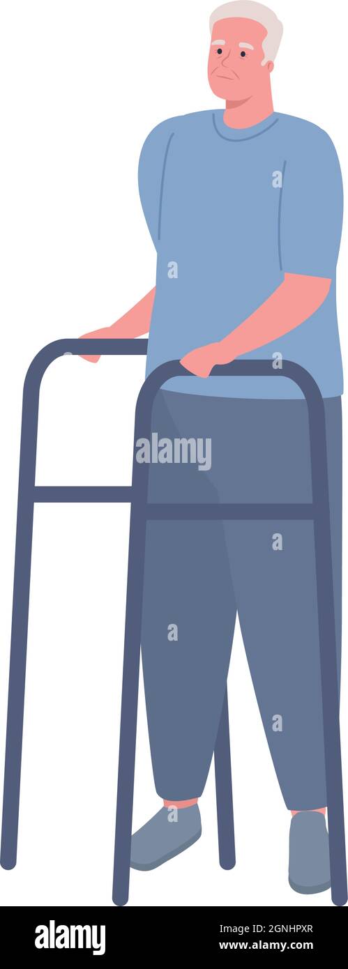 Old man using walker Stock Vector Images - Alamy
