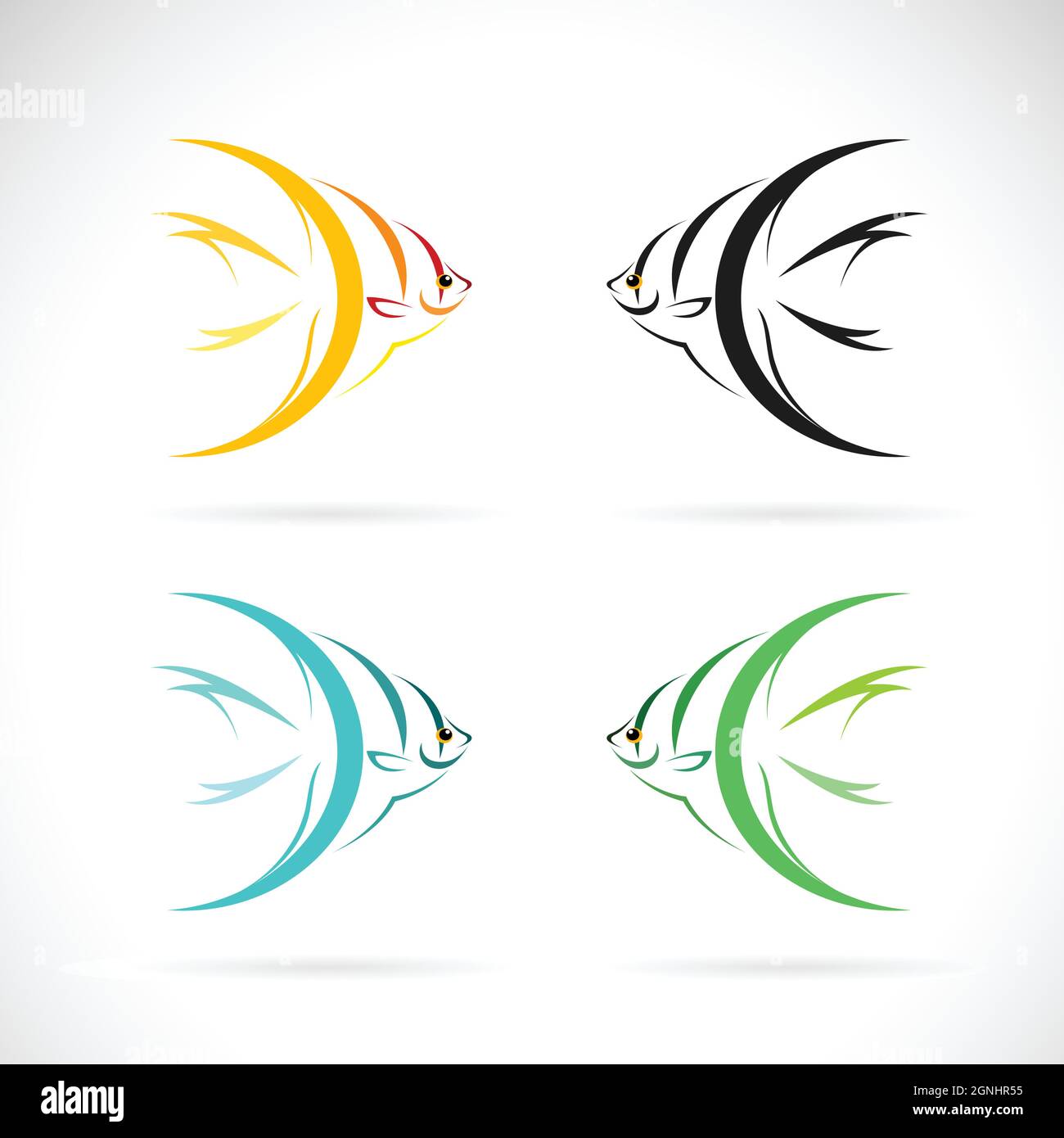 Vector of angel fish design on white background. Easy editable layered ...