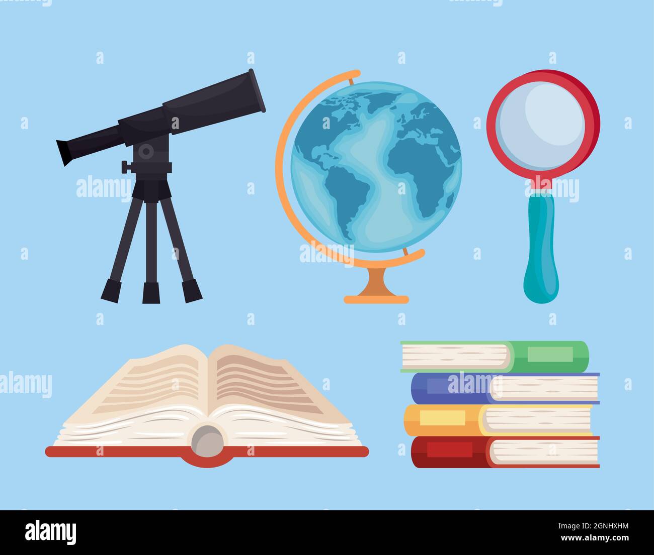 five geography supplies icons Stock Vector Image & Art - Alamy