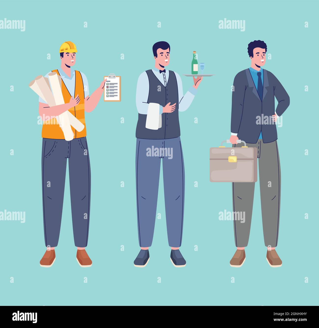 Three Professions three professions workers characters Stock Vector Image & Art - Alamy
