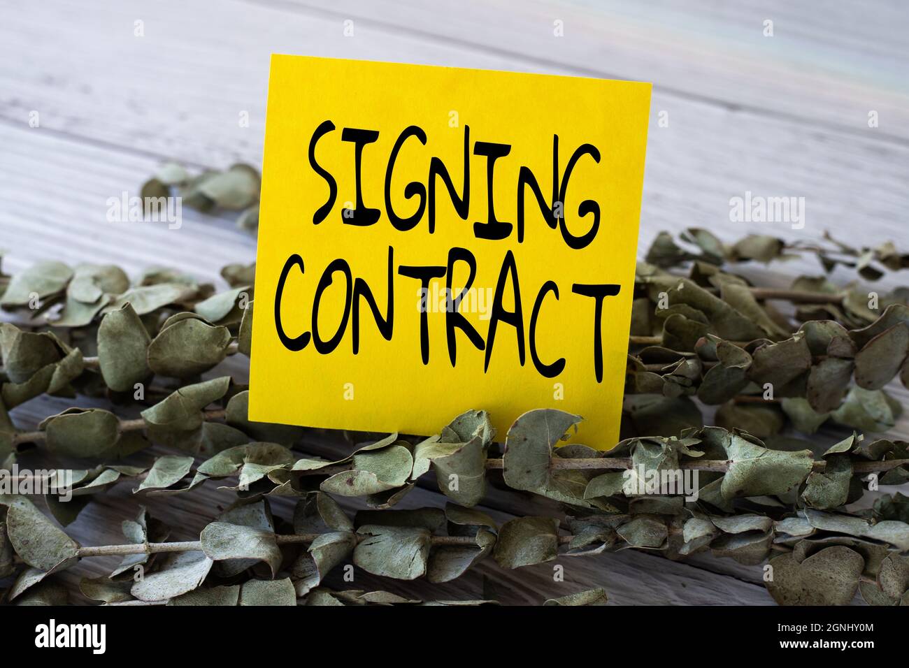 Conceptual caption Signing Contract. Word for the parties signing the ...