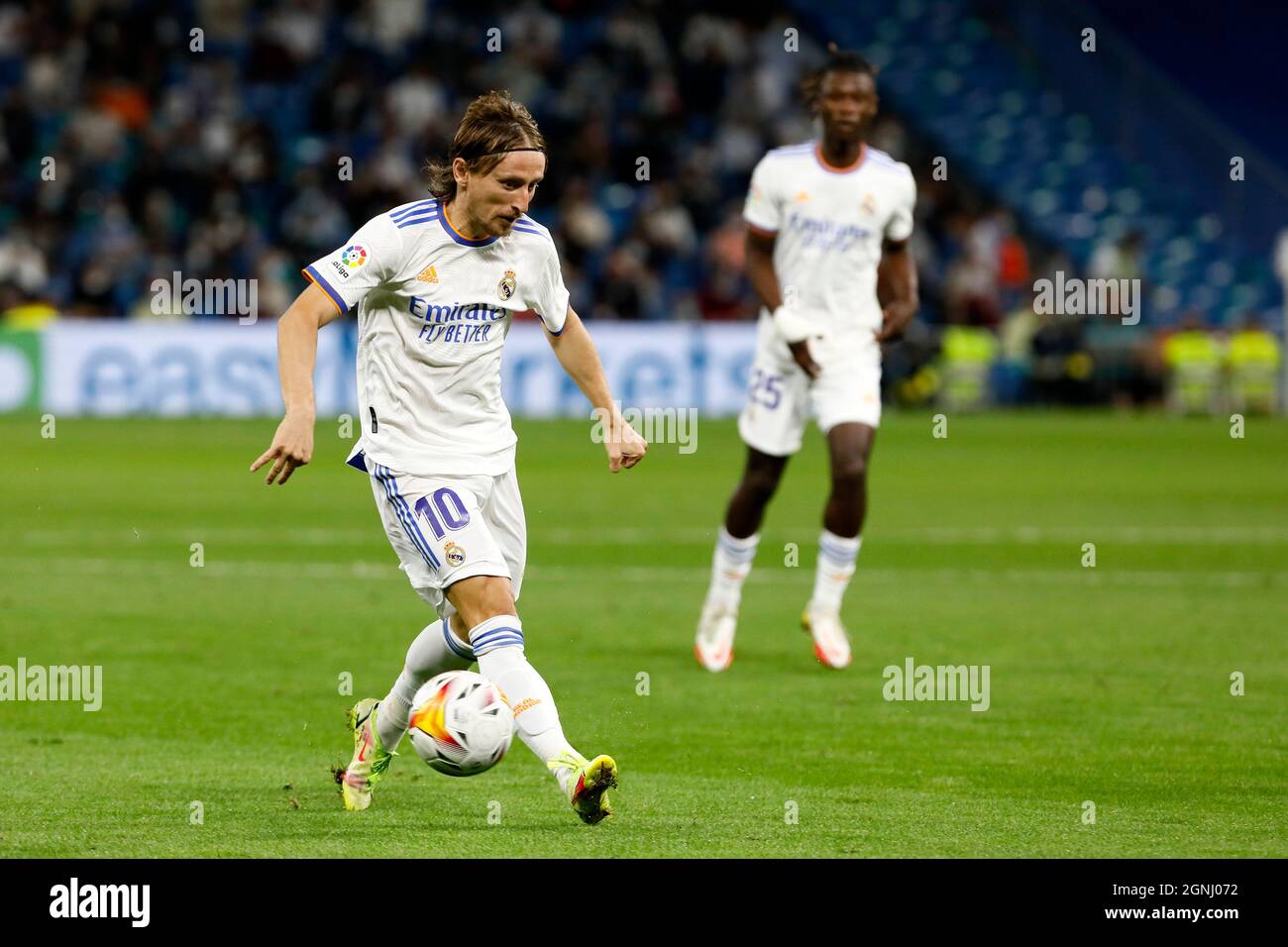 Luka Modric of Real Madrid in action during the La Liga match between ...