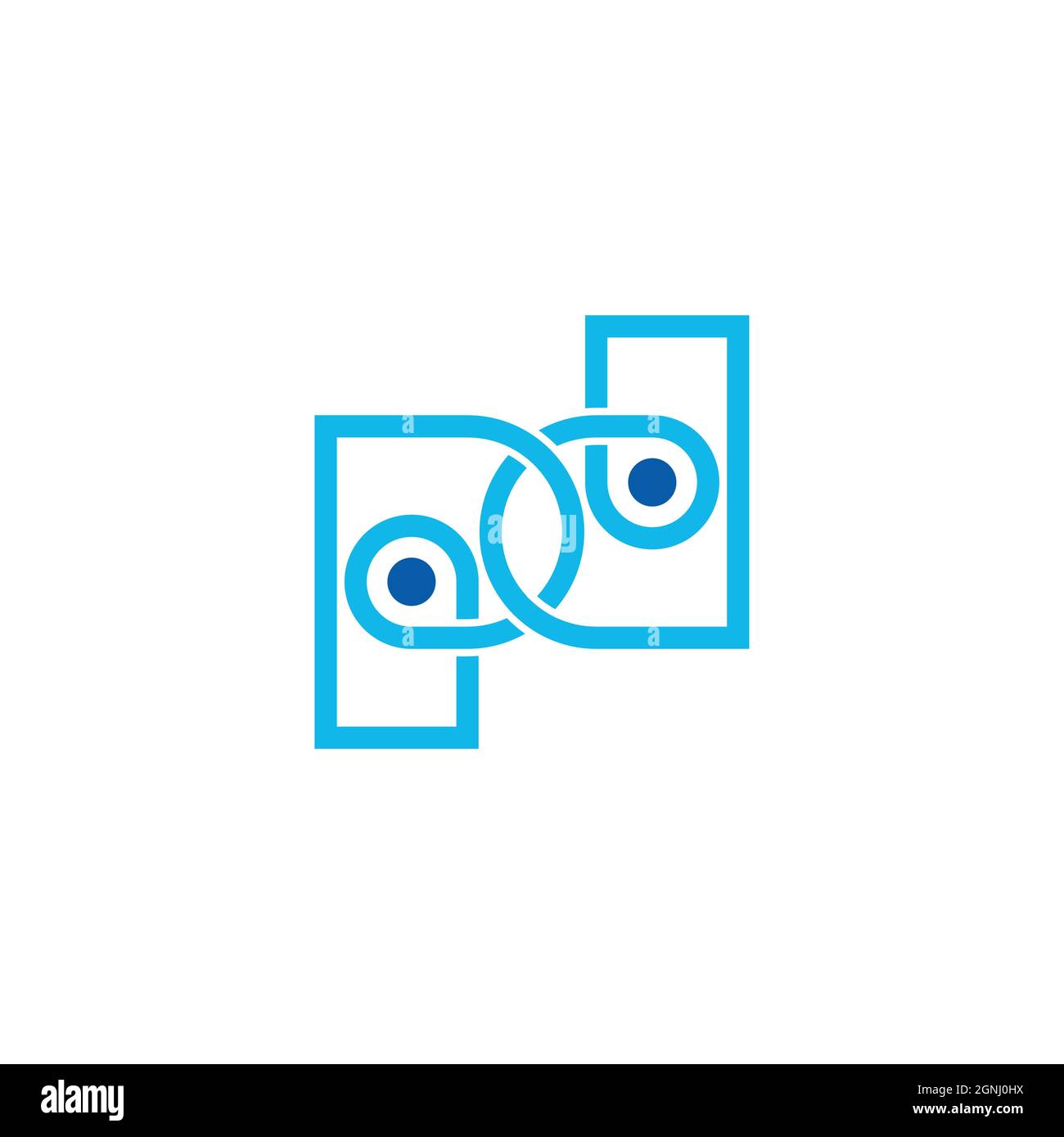 letter pd linked dots overlap line logo vector Stock Vector